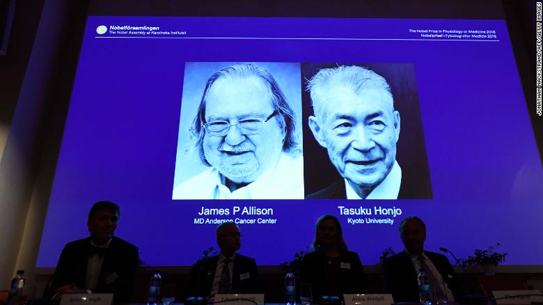 James Allison and Tasuku Honjo win Nobel Prize in Medicine